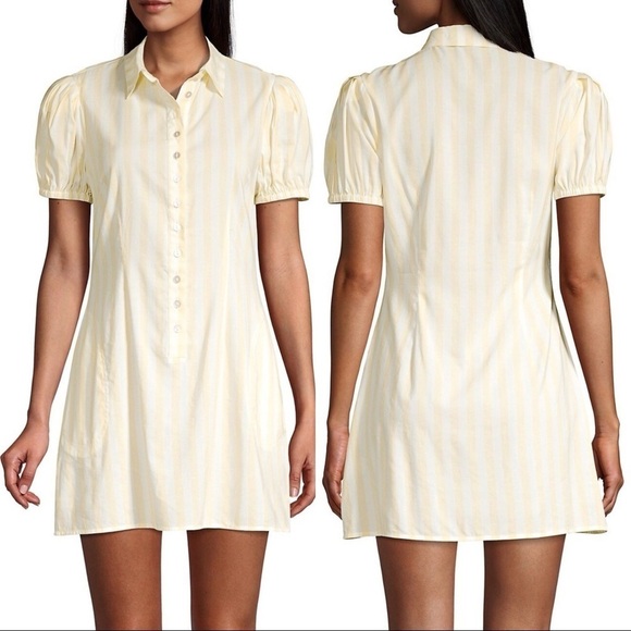 WeWoreWhat Elle Striped Mini Shirt Dress. - Picture 3 of 13